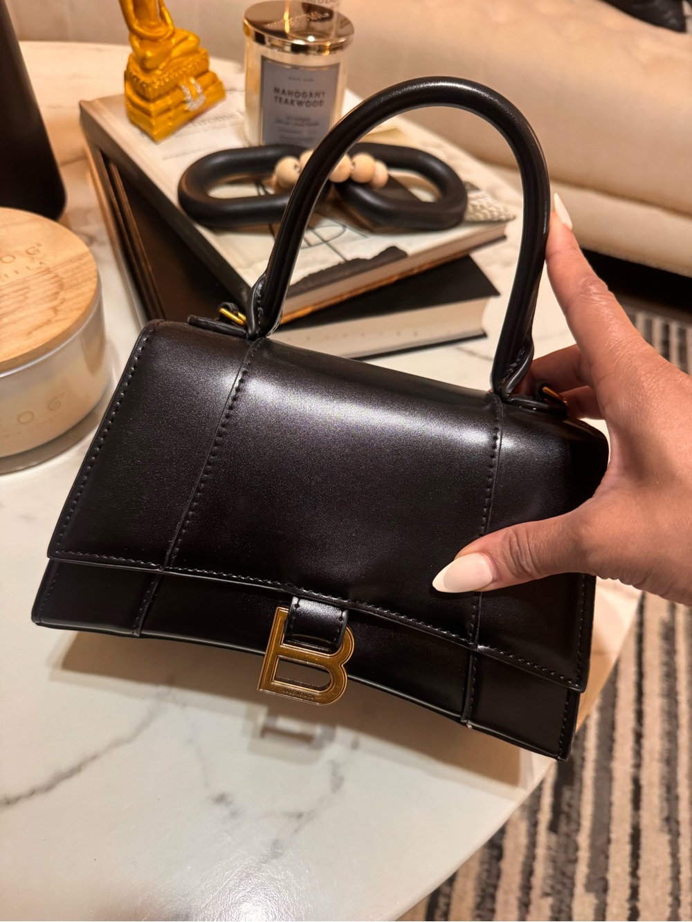 Black Top-Handle Leather
